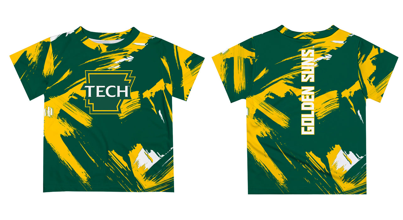 Arkansas Tech Jerry the Bulldog ATU Vive La Fete Boys Game Day Green Short Sleeve Tee Paint Brush - Vive La Fête - Online Apparel Store