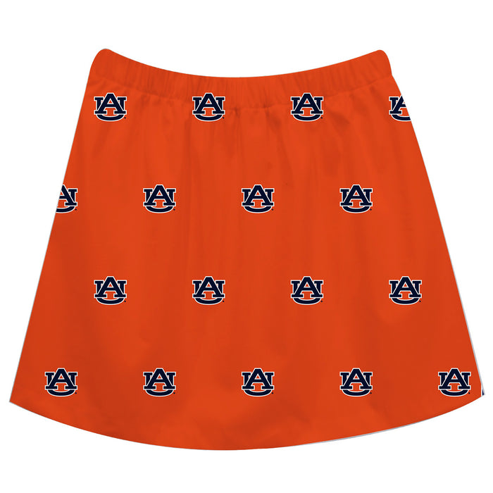 Auburn University Tigers Vive La Fete Girls Game Day All Over Logo Elastic Waist Classic Play Orange Skirt - Vive La Fête - Online Apparel Store