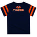 Auburn University Tigers Vive La Fete Boys Game Day Blue Short Sleeve Tee with Stripes on Sleeves - Vive La Fête - Online Apparel Store