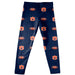 Auburn Tigers Vive La Fete Girls Game Day All Over Logo Elastic Waist Classic Play Blue Leggings Tights - Vive La Fête - Online Apparel Store