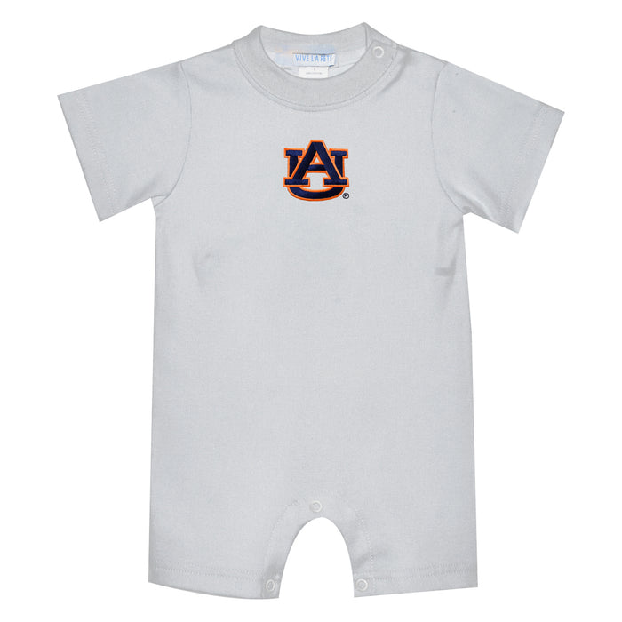 Auburn University Tigers Embroidered White Knit Short Sleeve Boys Romper