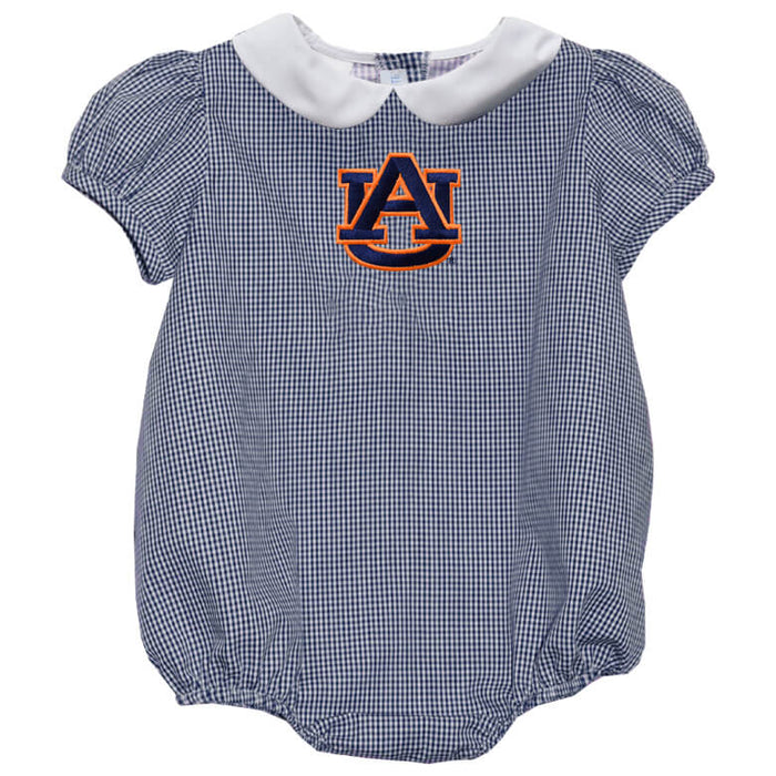 Auburn University Tigers Embroidered Navy Girls Baby Bubble Short Sleeve