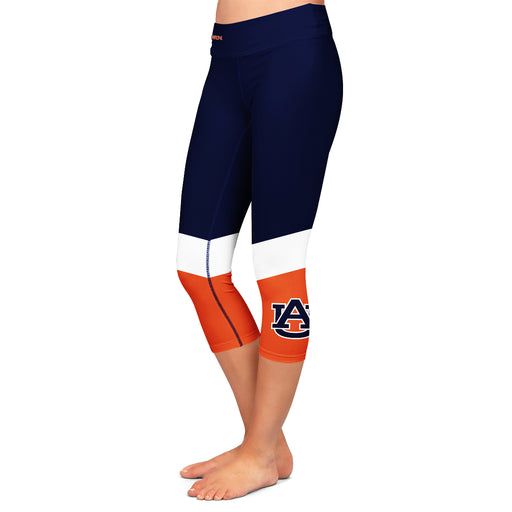 Auburn Tigers Vive La Fete Game Day Collegiate Ankle Color Block Girls Blue Orange Capri Leggings - Vive La Fête - Online Apparel Store