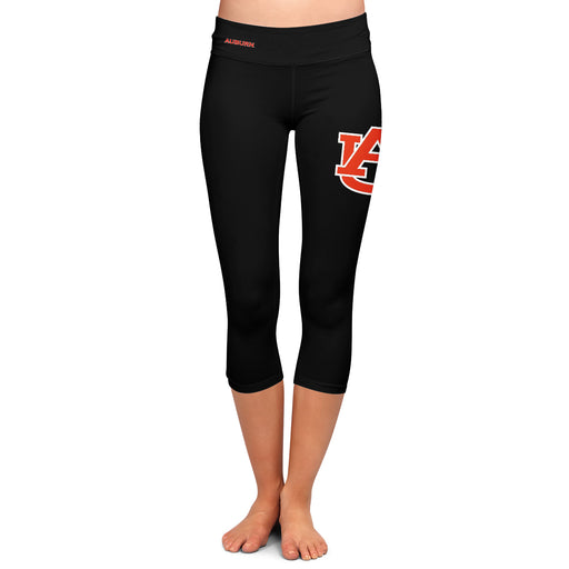 Auburn Tigers Vive La Fete Game Day Collegiate Large Logo on Thigh and Waist Girls Black Capri Leggings