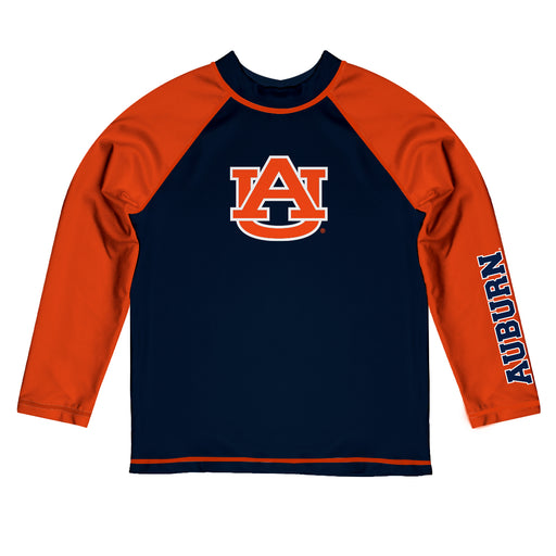 Auburn Tigers Vive La Fete Navy and Orange Long Sleeve Raglan Rashguard 