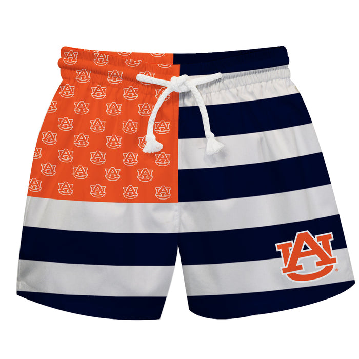 Auburn Tigers Vive La Fete Navy and Orange Flag Swimtrunk