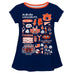 Auburn University Tigers Hand Sketched Vive La Fete Impressions Artwork Navy Short Sleeve Top