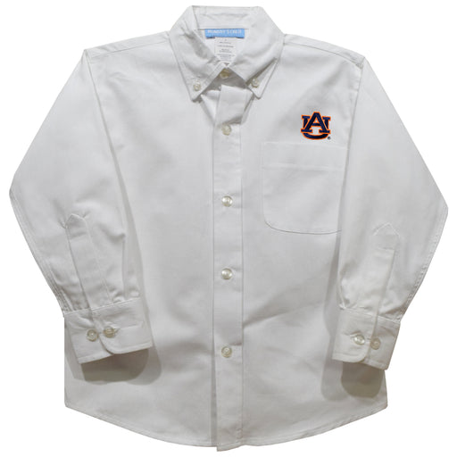 Auburn University Tigers Embroidered White Long Sleeve Button Down Shirt