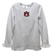 Auburn University Tigers Embroidered White Knit Long Sleeve Girls Blouse