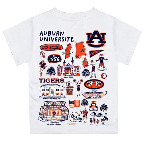 Auburn University Tigers Hand Sketched Vive La Fete Impressions Artwork Boys Orange Short Sleeve Tee Shirt - Vive La Fête - Online Apparel Store