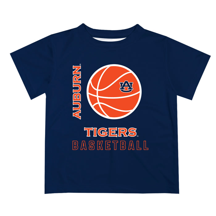 Auburn University Tigers Vive La Fete Basketball V1 Blue Short Sleeve Tee Shirt