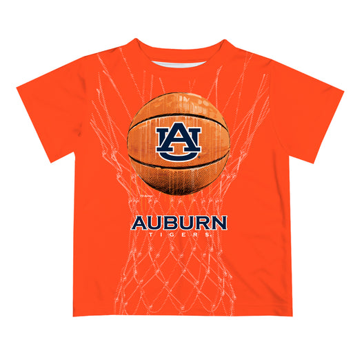 Auburn University Tigers Original Dripping Basketball Orange T-Shirt by Vive La Fete