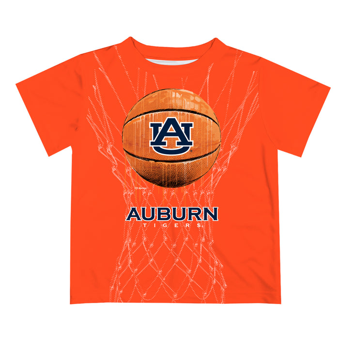 Auburn University Tigers Original Dripping Basketball Orange T-Shirt by Vive La Fete