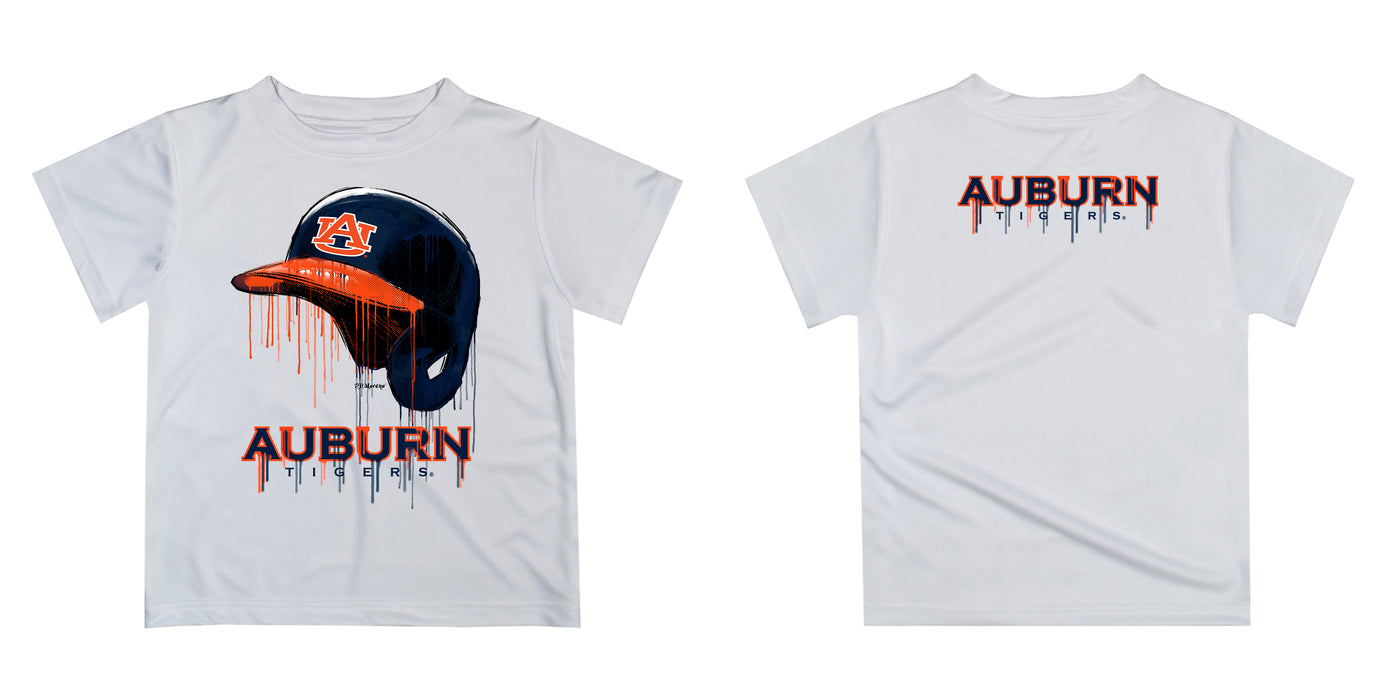 Auburn Tigers Original Dripping Baseball Helmet Orange T-Shirt by Vive La Fete - Vive La Fête - Online Apparel Store