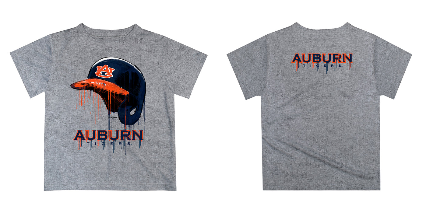 Auburn Tigers Original Dripping Baseball Helmet Orange T-Shirt by Vive La Fete - Vive La Fête - Online Apparel Store