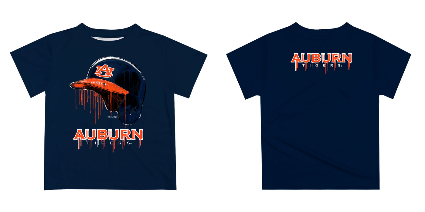 Auburn Tigers Original Dripping Baseball Helmet Orange T-Shirt by Vive La Fete - Vive La Fête - Online Apparel Store