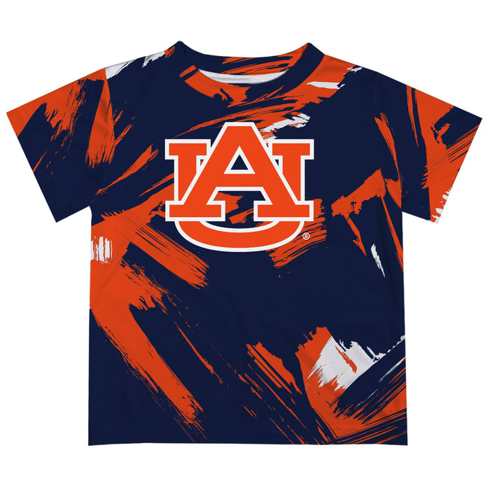 Auburn University Tigers Vive La Fete Boys Game Day Navy Short Sleeve Tee Paint Brush