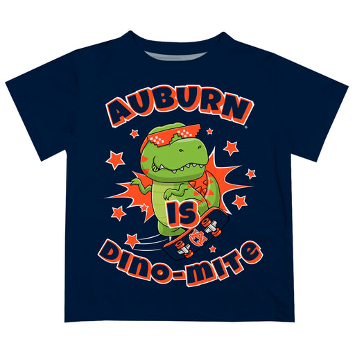 Auburn University Tigers Vive La Fete Dino-Mite Boys Game Day Blue Short Sleeve Tee