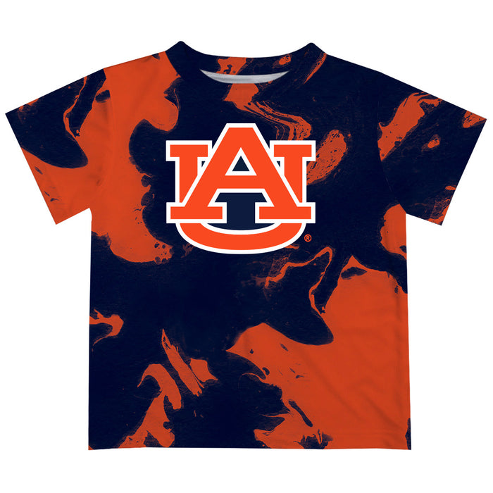 Auburn University Tigers Vive La Fete Marble Boys Game Day Blue Short Sleeve Tee