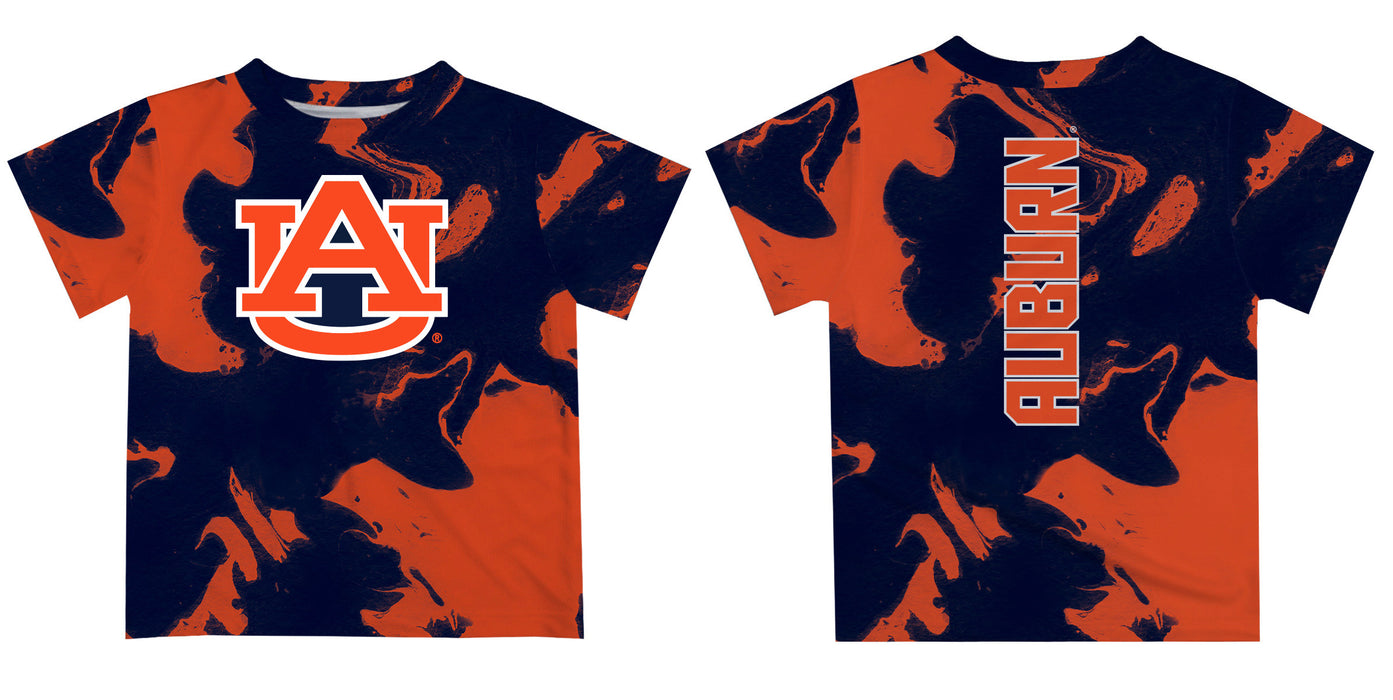 Auburn University Tigers Vive La Fete Marble Boys Game Day Blue Short Sleeve Tee - Vive La Fête - Online Apparel Store