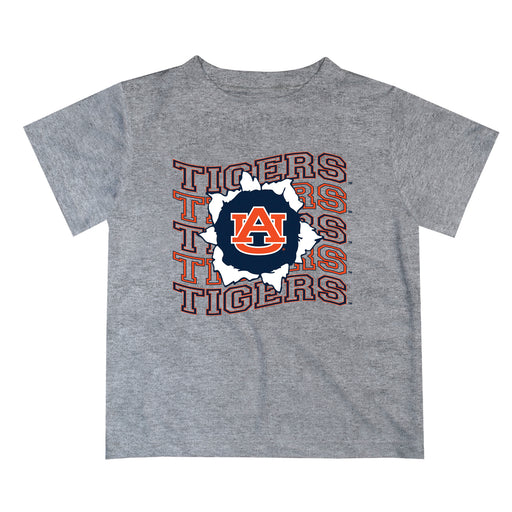 Auburn University Tigers Vive La Fete  Gray Art V1 Short Sleeve Tee Shirt