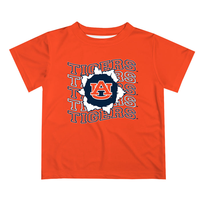 Auburn University Tigers Vive La Fete  Orange Art V1 Short Sleeve Tee Shirt
