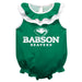 Babson College Beavers Green Sleeveless Ruffle Onesie Logo Bodysuit by Vive La Fete