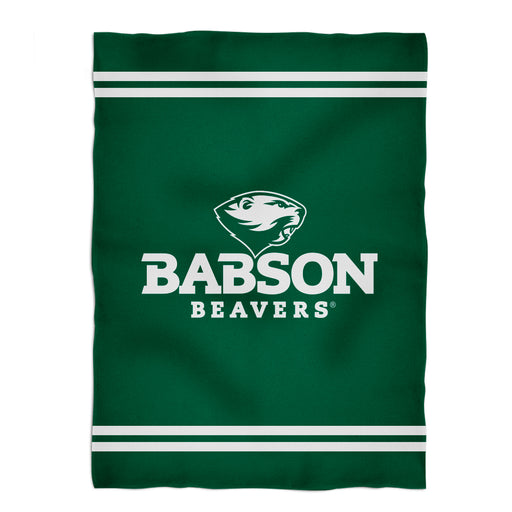 Babson College Beavers Vive La Fete Game Day Soft Premium Fleece Green Throw Blanket 40" x 58” Logo and Stripes - Vive La Fête - Online Apparel Store