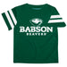 Babson College Beavers Vive La Fete Boys GameDay Green Short Sleeve Tee with Stripes on Sleeves - Vive La Fête - Online Apparel Store