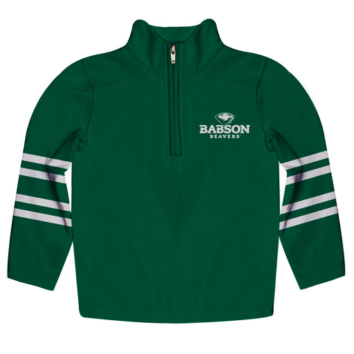 Babson College Beavers Vive La Fete Game Day Green Quarter Zip Pullover Stripes on Sleeves - Vive La Fête - Online Apparel Store