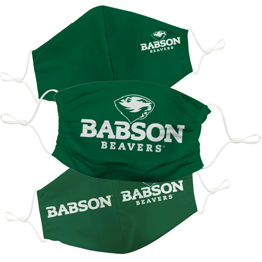 Babson College Beavers 3 Ply Vive La Fete Face Mask 3 Pack Game Day Collegiate Unisex Face Covers Reusable Washable - Vive La Fête - Online Apparel Store