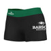 Babson College Beavers Vive La Fete Logo on Thigh & Waistband Black & Green Women Yoga Booty Workout Shorts 3.75 Inseam"
