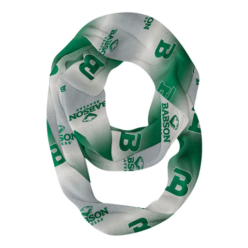Babson College Beavers Vive La Fete All Over Logo Game Day Collegiate Women Ultra Soft Knit Infinity Scarf