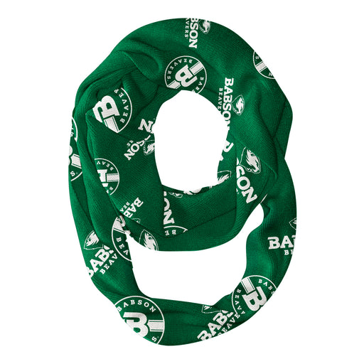 Babson College Beavers Vive La Fete Repeat Logo Game Day Collegiate Women Light Weight Ultra Soft Infinity Scarf