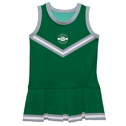 Babson College Beavers Vive La Fete Game Day Green Sleeveless Cheerleader Dress