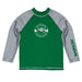 Babson College Beavers Vive La Fete Logo Green Gray Long Sleeve Raglan Rashguard