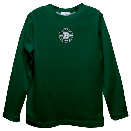 Babson College Beavers Embroidered Hunter Green Long Sleeve Boys Tee Shirt