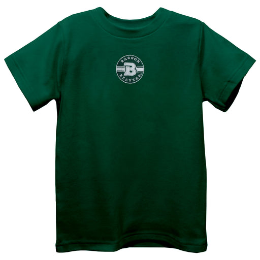 Babson College Beavers Embroidered Hunter Green knit Short Sleeve Boys Tee Shirt