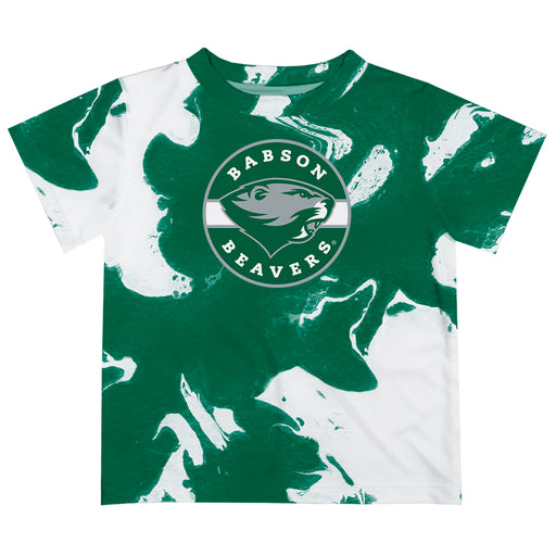 Babson College Beavers Vive La Fete Marble Boys Game Day Green Short Sleeve Tee