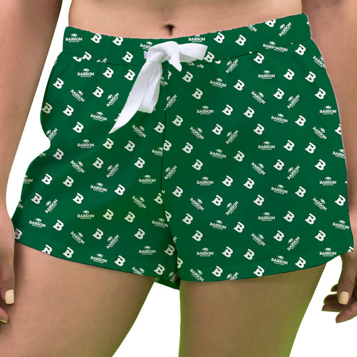 Babson College Beavers Vive La Fete Game Day All Over Logo Women Green Lounge Shorts