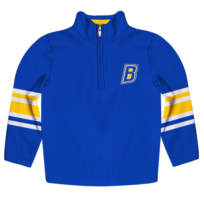 Cal State Univeristy Bakersfield Roadrunners CSUB Vive La Fete Game Day Blue Quarter Zip Pullover Stripes on Sleeves