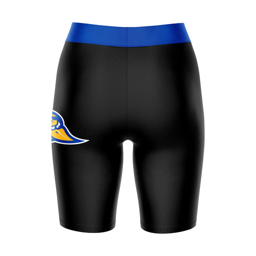 CSU Bakersfield Roadrunners Vive La Fete Game Day Logo on Thigh and Waistband Black and Blue Women Bike Short 9 Inseam - Vive La Fête - Online Apparel Store