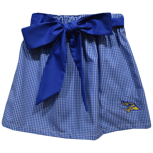 Cal State University Bakersfield Roadrunners CSUB Embroidered Royal Gingham Skirt with Sash