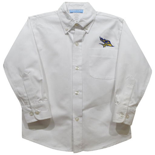 Cal State University Bakersfield Roadrunners CSUB Embroidered White Long Sleeve Button Down Shirt