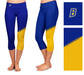 CSU Bakersfield Roadrunners Vive La Fete Game Day Collegiate Leg Color Block Women Blue Gold Capri Leggings - Vive La Fête - Online Apparel Store