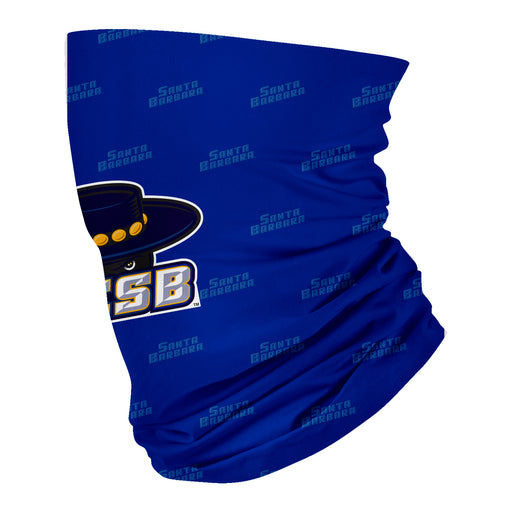 UC Santa Barbara Gauchos Vive La Fete All Over Logo Game Day Collegiate Face Cover Soft Four Way Stretch Neck Gaiter - Vive La Fête - Online Apparel Store