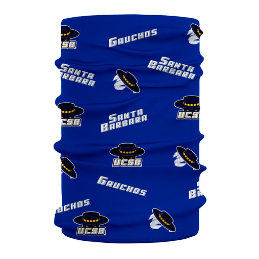 UC Santa Barbara Gauchos UCSB Vive La Fete All Over Logo Game Day Collegiate Face Cover Soft 4-Way Stretch Neck Gaiter - Vive La Fête - Online Apparel Store