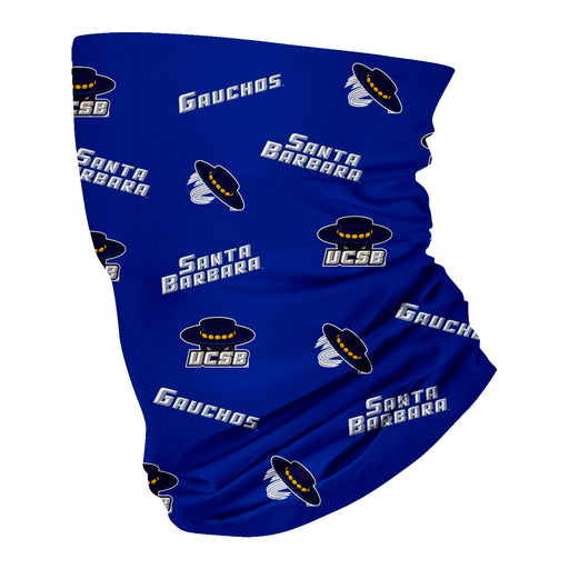 UC Santa Barbara Gauchos UCSB Vive La Fete All Over Logo Game Day Collegiate Face Cover Soft 4-Way Stretch Neck Gaiter - Vive La Fête - Online Apparel Store