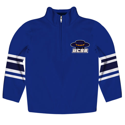 UC Santa Barbara Gauchos UCSB Vive La Fete Game Day Blue Quarter Zip Pullover Stripes on Sleeves - Vive La Fête - Online Apparel Store