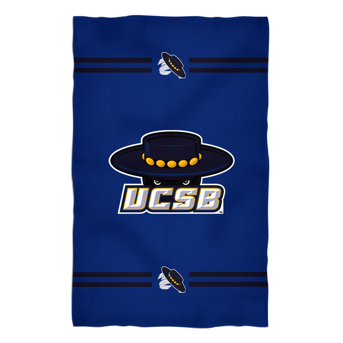 UC Santa Barbara Gauchos UCSB Vive La Fete Game Day Absorvent Premium Blue Beach Bath Towel 51 x 32" Logo and Stripes" - Vive La Fête - Online Apparel Store